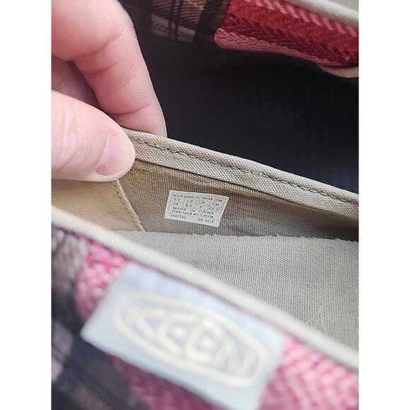 Keen Women's Mary Jane Shoes Sz 8.5 Harvest Plaid Pink/Brown Patchwork - Picture 6 of 6